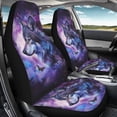 thumbnail image 3 of Uorisanigo Purple Wolf Car Seat Covers Waterproof Front Seat Covers Easy Installation Stretch Polyester Fabric Cover Protection Interior Accessories Universal Fit Most Cars,SUV, Trucks, 3 of 7