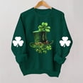 thumbnail image 4 of St. Patrick's Day Sweatshirt for Women Heart Clover Graphic Print Crewneck Long Sleeve Ribbed Cuffs Festive Holiday Party Fleece Clothes, 4 of 4