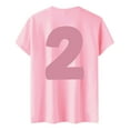 thumbnail image 4 of XAOFW Girl's T-Shirts Short Sleeve Crew Neck Letter Print Kids Fashionable T Shirt Leisure Wear Loose Fit Tee Shirt Holiday Vacation Comfortable Cozy Children Top, 4 of 4