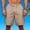 Khaki, variant on Men's Casual Shorts for Beach Party, Wrinkled Texture Moisture Wicking Shorts with Multi Pockets Summer Drawstring Waist Shorts