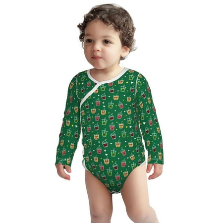 

Fotbe Milk Tea Pattern Unisex-baby Long-sleeve Bodysuit Long Sleeve Bodysuits One-piece 100% Organic Cotton for Infant Baby Boys Unisex-18 Months