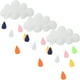 thumbnail image 3 of KAKOWELY 3 piezas de nubes 3D con gotas de lluvia de colores para colgar en la pared, de fieltro, para guardería., 3 of 5