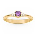 thumbnail image 2 of Birthstone Heart Ring with Shoulder Accents - Amethyst (February), 2 of 4