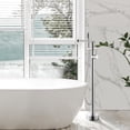 thumbnail image 4 of Allario Gleaming Brass Freestanding Tub Faucet in Chrome with Handshower, 4 of 14
