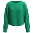 thumbnail image 4 of Arlun Cropped Loose Knit Sweaters for Women Long Sleeve Round Neck Soft Comfortable Pullover Sweater Solid Color Casual Tops for Fall Winter Fashion 2025 Green M, 4 of 5