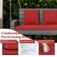 thumbnail image 6 of Gymax 2-Person Patio Hanging Porch Swing Rattan 800LBS Swing Bench w/ Red Cushions, 6 of 10