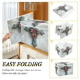 thumbnail image 4 of Storage Box With Lid 16.5x12.6x11.8In Foldable Stacked Household Storage Box Christmas Green Cross, 4 of 7