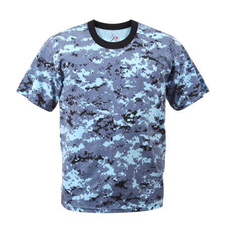 - Digital Camouflage T-shirt, Sky Blue Camo