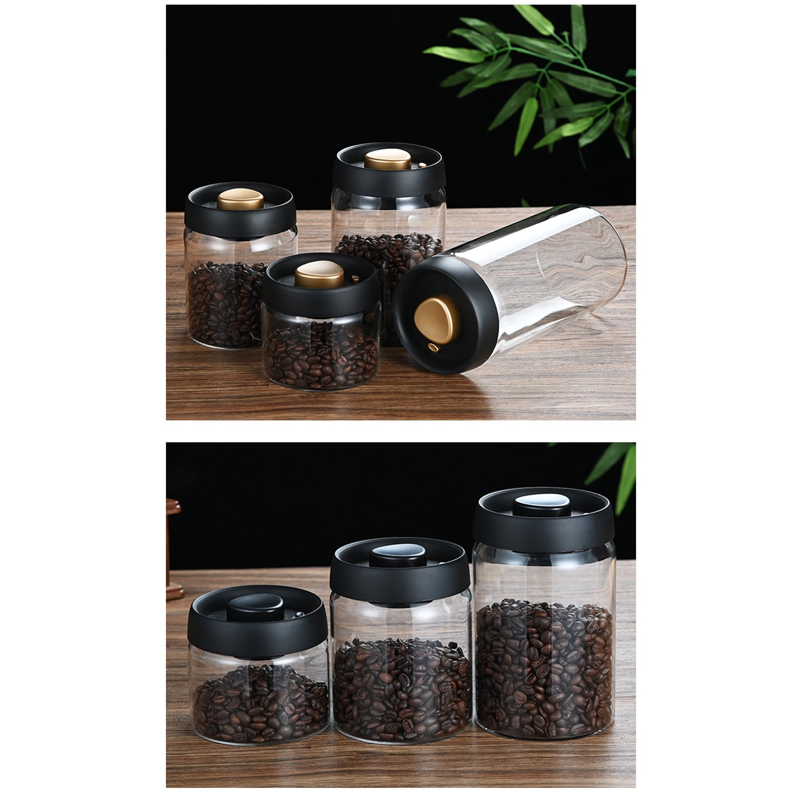 Travel Friendly Coffee Jar Leakproof Press Down Vacuum Seal Glass Container With Portable Design
