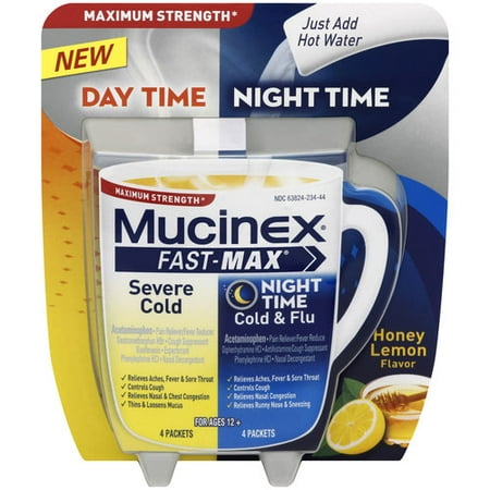 UPC 363824234441 product image for Mucinex Fast-Max Honey Lemon Severe Cold & Night Time Cold & Flu Relief Drink Mi | upcitemdb.com