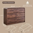 thumbnail image 3 of wow97e Modern Dressers for Bedroom, 47" Wide Wooden 7 Drawers & Chests of Drawers w/Curved Profile Design, Mid Century Vertical Dresser w/Natural Texture for Bedroom, Living Room, 3 of 7
