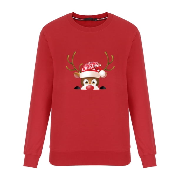 Navidad mujer mamá estampado blusa Tops sudaderas sin capucha ropa familiar pijamas Fridja nalpqowj26299