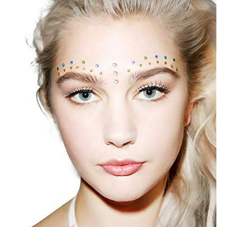 1016 Pcs Face Gems Stick on Hair Gems Stick on Fake Nose Stud Self-Adhesive  Rhinestone Body Makeup Diamonds Self-Adhesive Jewels Stickers Party Nail
