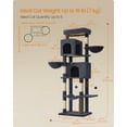 thumbnail image 3 of 69 Inch Tall Cat Tree Tower for Indoor Cats, Multi-Level Cat Condo with 2 Caves, 2 Baskets, 5 Scratching Posts, Self-Groomer, Perch, and Hammock, Dark Gray, 3 of 7