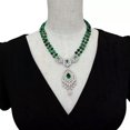 thumbnail image 5 of K-KED 2 Strands Green Tiger Eye Cz Pave Pendant Necklace Gemstone Necklaces Jewelry, 5 of 6