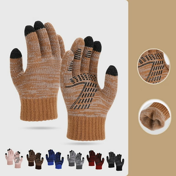 Weiqiqre Thick Winter Gloves for Men Women Touchscreen Fingers Stretch Warm Soft Skin-Friendly Anti-pilling