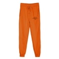 thumbnail image 2 of Makaor Jogger Pants for Women with Pockets Solid Baggy Fleece Loose Trousers with Elastic Waist Orange L, 2 of 4