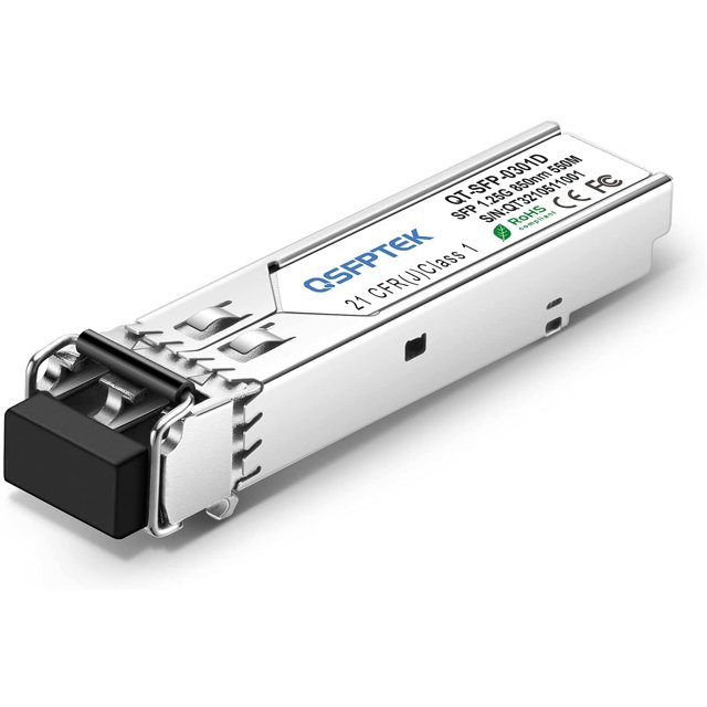 QSFPTEK SFP Module Gigabit Multimode LC Mini-GBIC Transceiver 1000BASE-SX for Netgear AGM731F (850nm, 550m, with DDM)