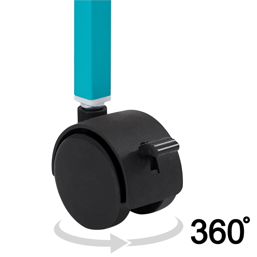 Renwick 47"H Rolling Stand Flight Metal Bird Cage with Slide-Out Tray for Small Birds, Teal Blue