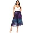 thumbnail image 5 of Sakkas Antonia Women's Skirt Tie Dye Boho Elastic Waist Adjustable Embroidery - Teal - One Size, 5 of 5