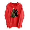 thumbnail image 2 of ClodeEU Christmas Sweatshirt for Women ,Long Sleeve Hoodie With Pocket,Xmas Holiday Party Pullover Sweater Tops Red 04,Womens Plus L, 2 of 6