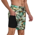 thumbnail image 3 of Picia Colorful Hawaii Palms pattern Mens Swim Trunks with Compression Liner Stretch Beach Shorts Quick Dry with Zipper Pockets No-Chafing Board Shorts-Small, 3 of 9