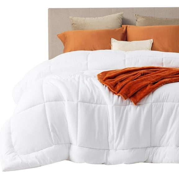 Comforter Duvet Insert - Quilted Comforters Oversized King Size, All Season Duvet, Down Alternative Bedding, with 8 Tabs, Gifts for Women/Men, White, Oversized King 116 x 98 Inches