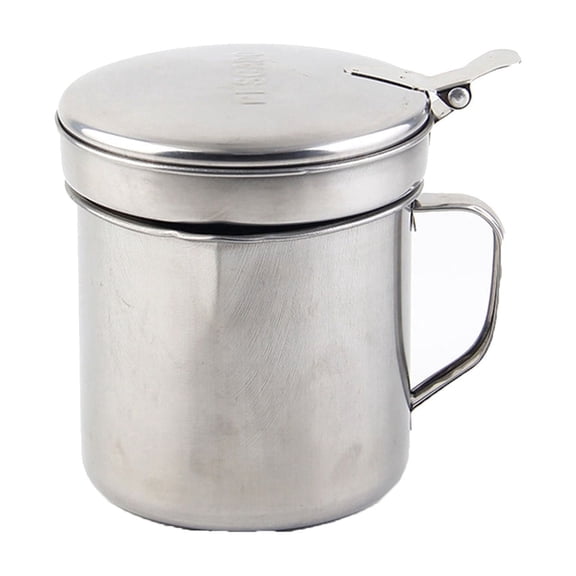 Oil Bottle for Oil | Stainless Steel Grease Pan 1000ML with Metal Filter for Efficient Oil and Disposal
