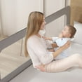 thumbnail image 7 of ZFITEI Toddler Safety Bed Rail, 71" x 22", Adjustable Height, Iron, Kids, Gray, 7 of 7