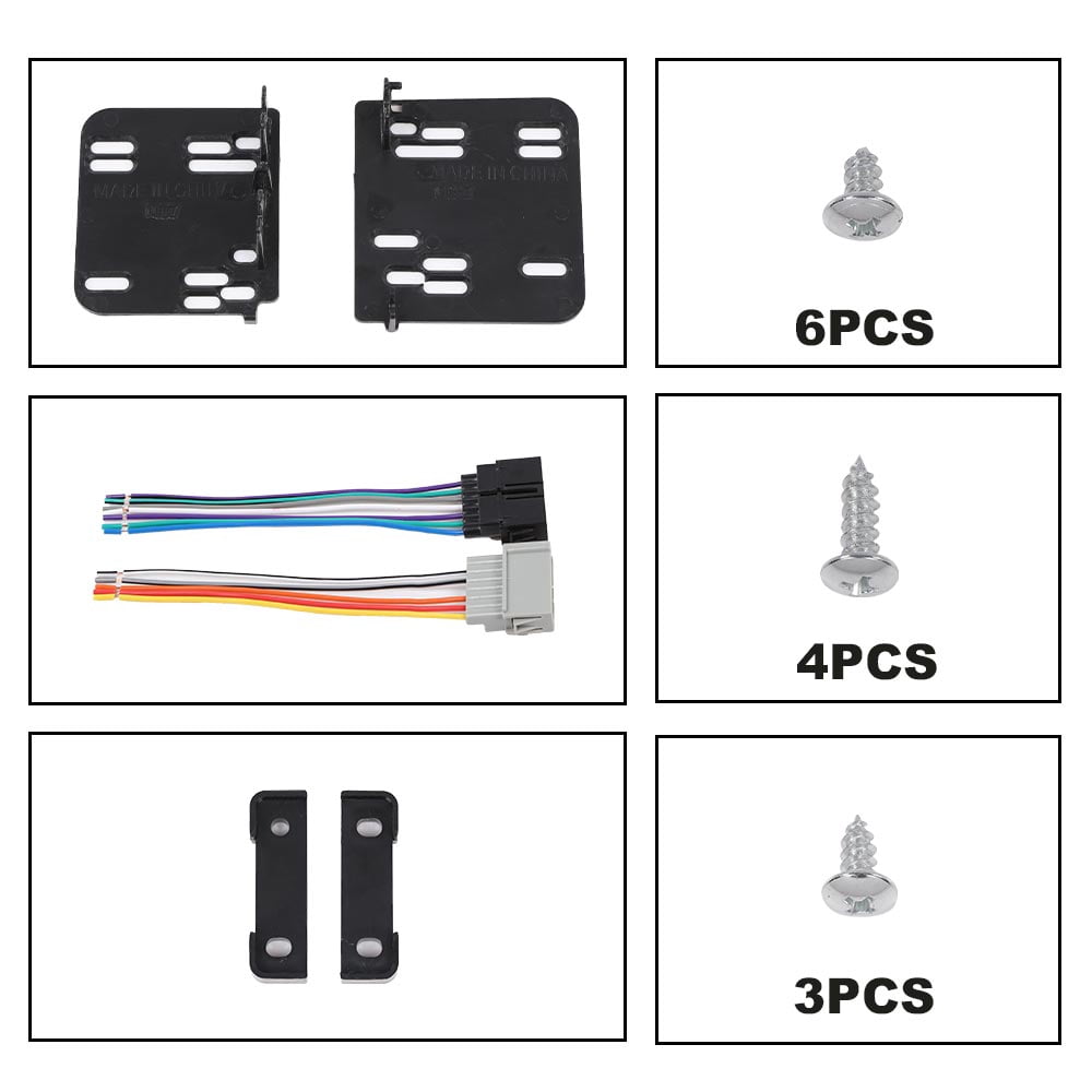 PIT66 Dash Cover Panel Kit Fit for 1997-2002 Jeep Wrangler TJ 95-6549 Black Double Din Radio Dash Mounting Bezel
