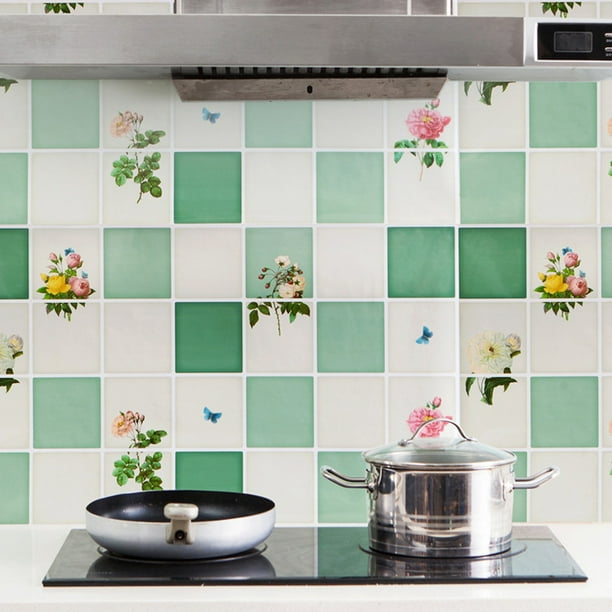 Takeoutsome 1pc Flower Kitchen Oilproof Removable Wall Stickers Art Decor Home Decal Walmart Com Walmart Com