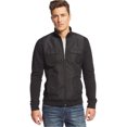 thumbnail image 1 of Alfani Mens Reyes Mixed-Media chamarra de forro polar, negro, pequeño Alfani Chaqueta de lana, 1 of 1