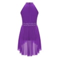 thumbnail image 4 of TSSOE Kids Girls Halter Lyrical Dance Dress Leotards Ballet Dancewear Modern Contemporary Performance Costume Purple 16, 4 of 7