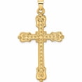 thumbnail image 1 of 14K Yellow Gold Polished Diamond Pattern Hollow Cross Pendant (53.8 X 31.2) Made In United States -Jewelry By Sweet Pea, 1 of 7
