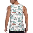 thumbnail image 3 of Gaeub Music Lover Dinosaur Men's Athletic Tank Top, Workout Sleeveless Shirts, Running Tank Tops for Gym, Running, Training - 4X-Large, 3 of 9