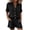 Black, variant on Womens Plus Size Two Piece Sets Summer Spring Outfit Sets Collared Short Sleeve Top and Elastic Waist Shorts with Pockets