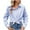 Blue, variant on TFEOQRY Women's Fashion New Casual Loose Lapel Buckle Long Sleeve Striped Shirt Top Black