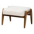thumbnail image 2 of Baxton Studio Jeanine Japandi Cream Boucle Fabric and Walnut Brown Finished Rubberwood Ottoman Footstool, 2 of 7
