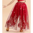 thumbnail image 3 of TiaoBug Kids Girls Satin Belly Dance Bloomers Elastic Waistband Harem Pants A Burgundy 2-4, 3 of 5