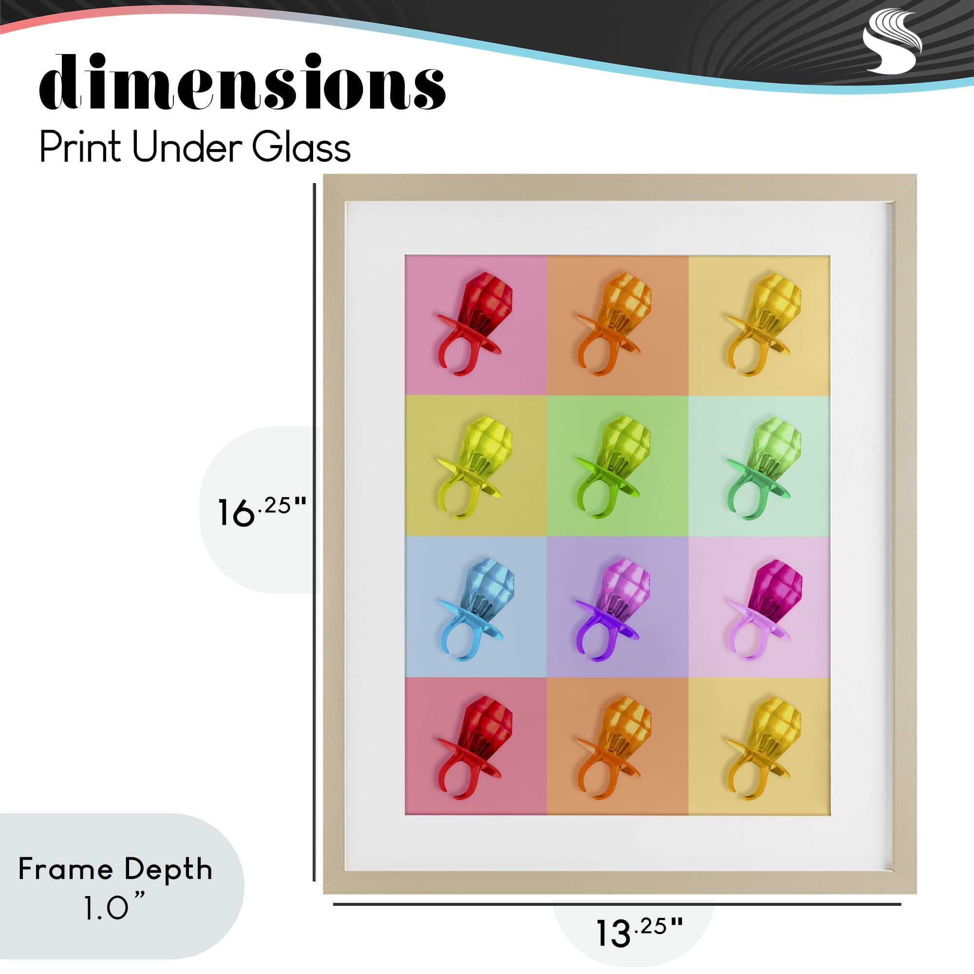 Stupell Industries Candy Gem Pop Grid Birch Framed Print Under Glass, design by LISH Creative