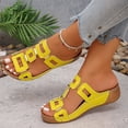 thumbnail image 4 of Otqutp Womens Wedge Sandals Geometric Cutout Decorative Straps Open Toe Casual Shoes Summer Non-Slip Beach Hiking Slippers, 4 of 8