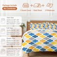 thumbnail image 6 of Yellow Blue Bedding Duvet Cover Set Queen Size 4 Pieces Moroccan Trellis Retro Abstract Geometric Bedding Set with Zipper Closure, 1 Comforter Cover 90x92 Inches 1 Flat Sheet & 2 Pillow Cases, 6 of 7