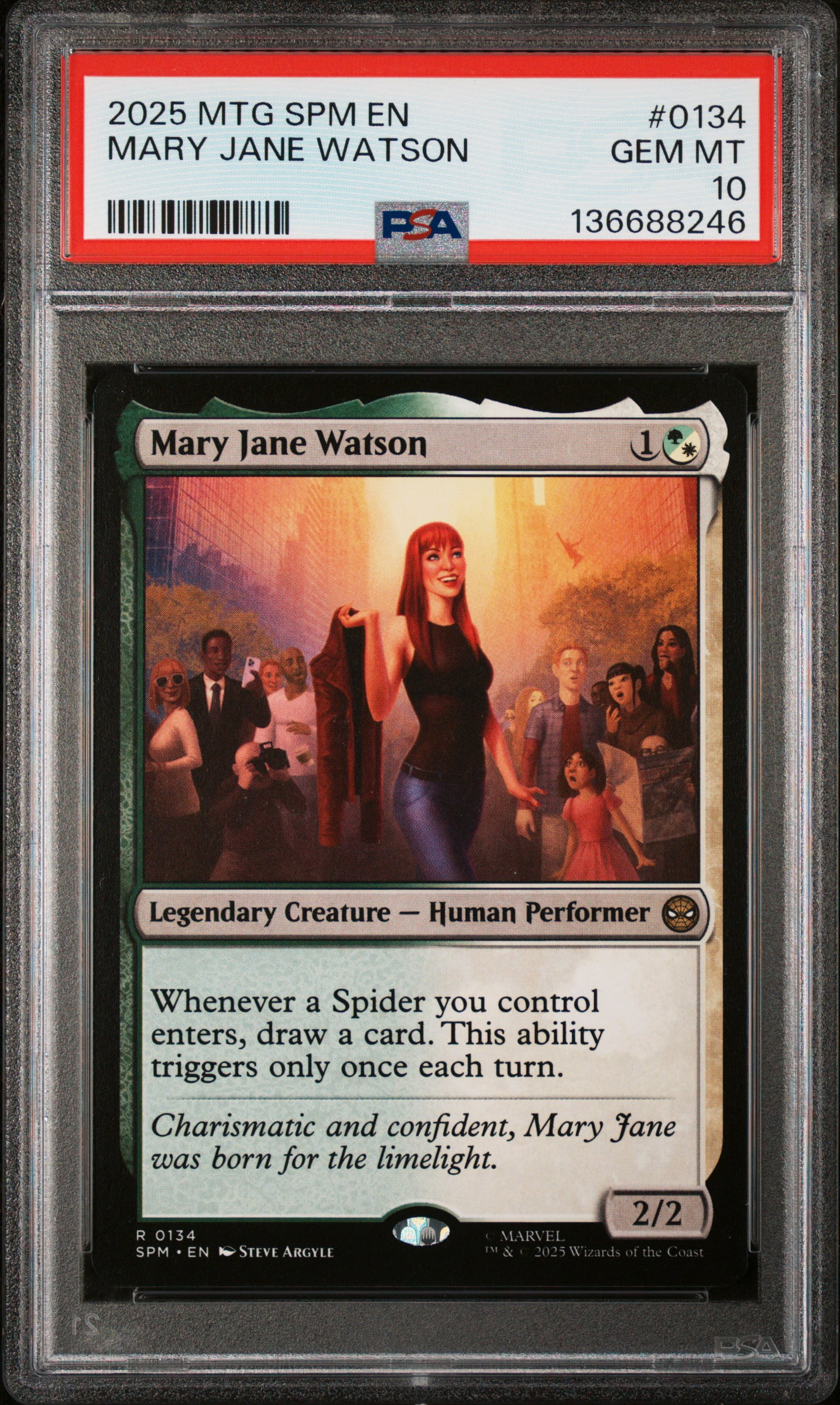 2025 Magic The Gathering Marvel's Spider-Man Mary Jane Watson Regular Holo Rare PSA 10 #0134