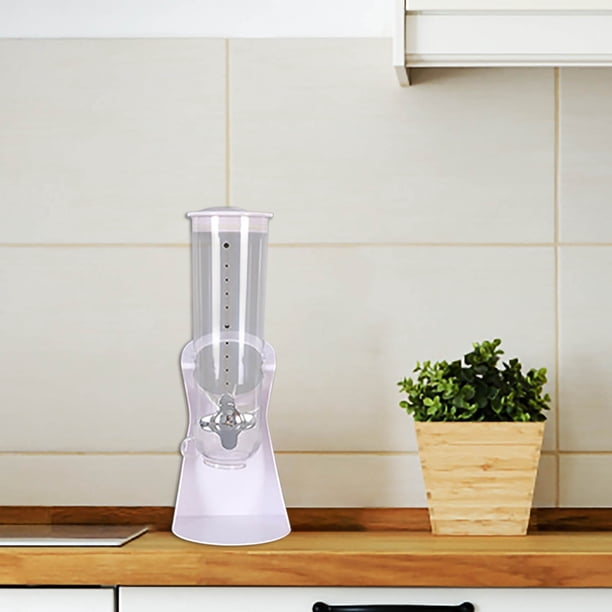 Xihbxyly Dispensador de Granos Cilíndrico, Acrílico, Fácil Almacenamiento de Granos y Refrigerios, Diseño Sellado para Mayor Frescura, Multiusos En La Cocina, Negro, Blanco, Naranja y Verde, Tamaño d