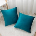 thumbnail image 5 of Decorative Throw Pillow Covers, Soft Square Cushion Case Home Decor for Living Room Couch Bed Sofa, Set of 2 Pack, Teal, 5 of 7