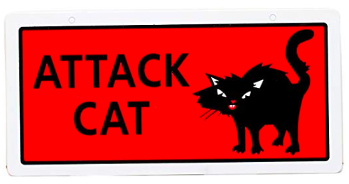 5x10 Inches 1-Sign Red and Black Plastic Hillman 848606 Attack Cat Sign