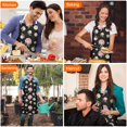 thumbnail image 4 of Pioneer Flower Floral Print Pattern Apron for Women and Men, Cotton Linen Waterproof with Pockets, Adjustable, 33x27 Inch for Kitchen, Gardening, BBQ, Salon, 4 of 6