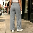 thumbnail image 4 of yillto Women Plus Size Sweatpant Wide Leg Elastic Waist Drawstring Loose Pants Trousers with Pockets, 4 of 7