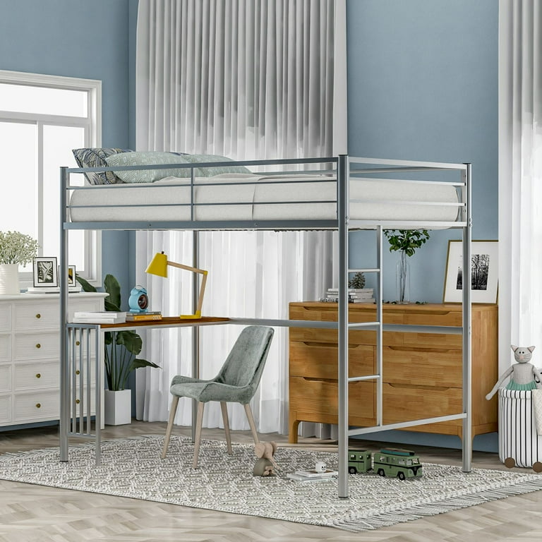 Silver loft on sale bed with desk