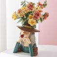 thumbnail image 2 of Escultura 3D de Niña con Flores Perfecl Jarrón de Flores de Estatua de Niña 20.5x18x24cm, 2 of 6